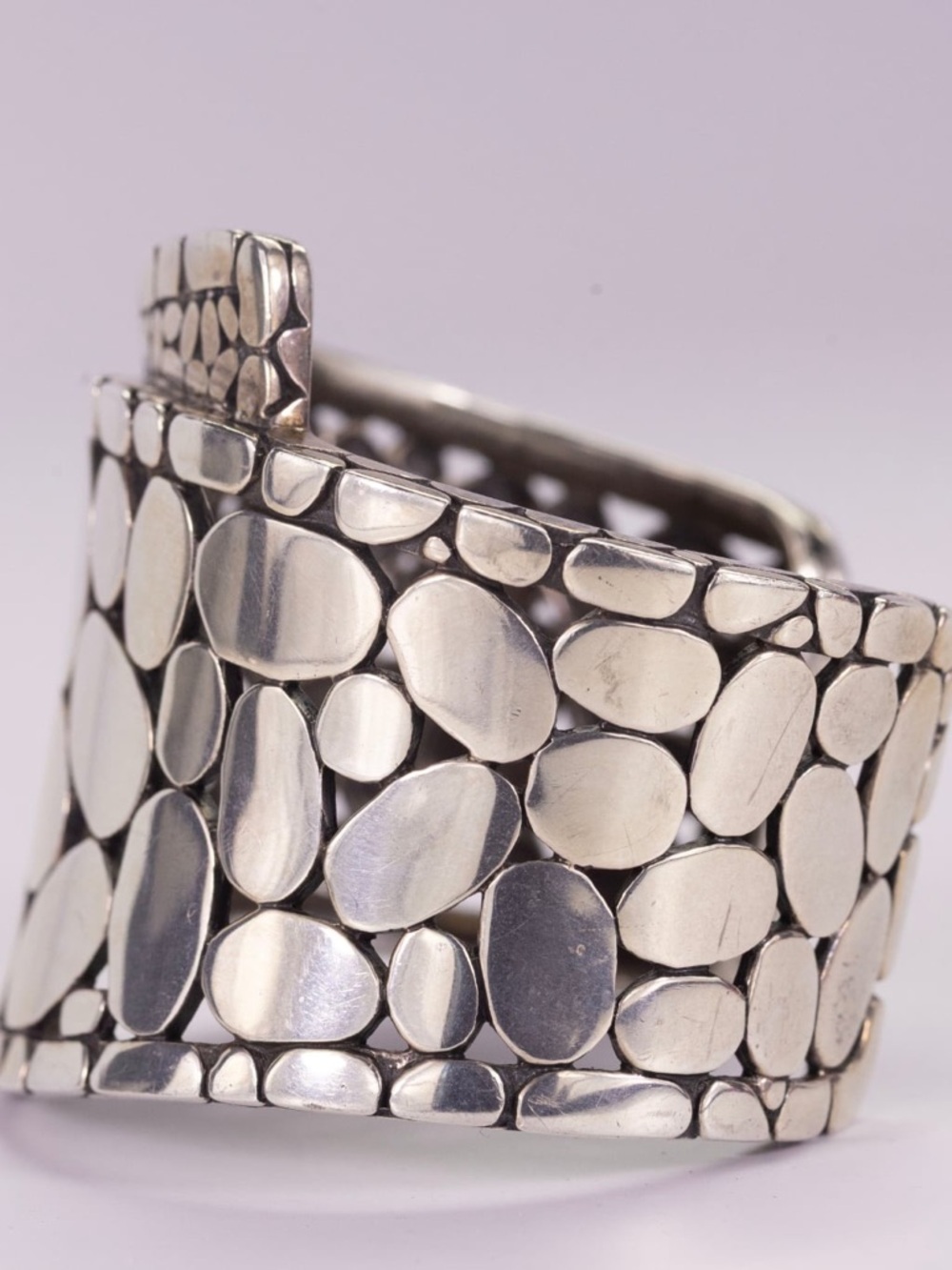 John Hardy Kali 925 Sterling Silver Cuff Pebble Bracelet - Women Jewelry - Picture 4 of 5